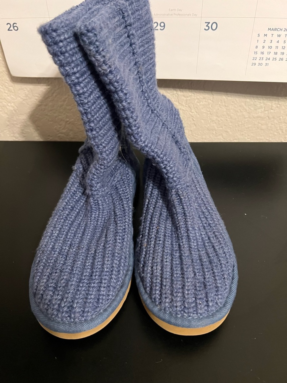 Ugg Cardy Blue Knit Slip-On Shoes